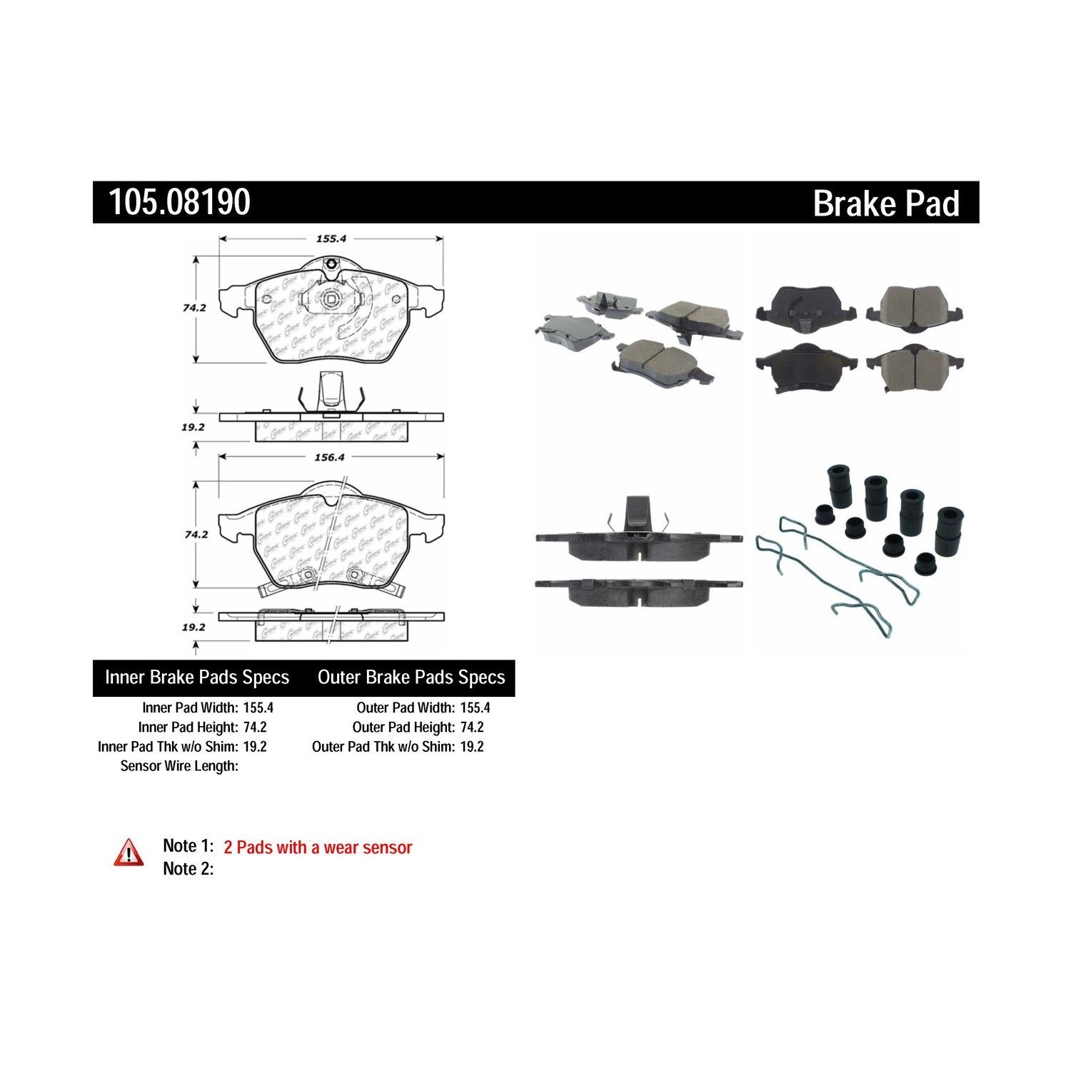 1998, 1997 Saab 900 Disc Brake Pad Set