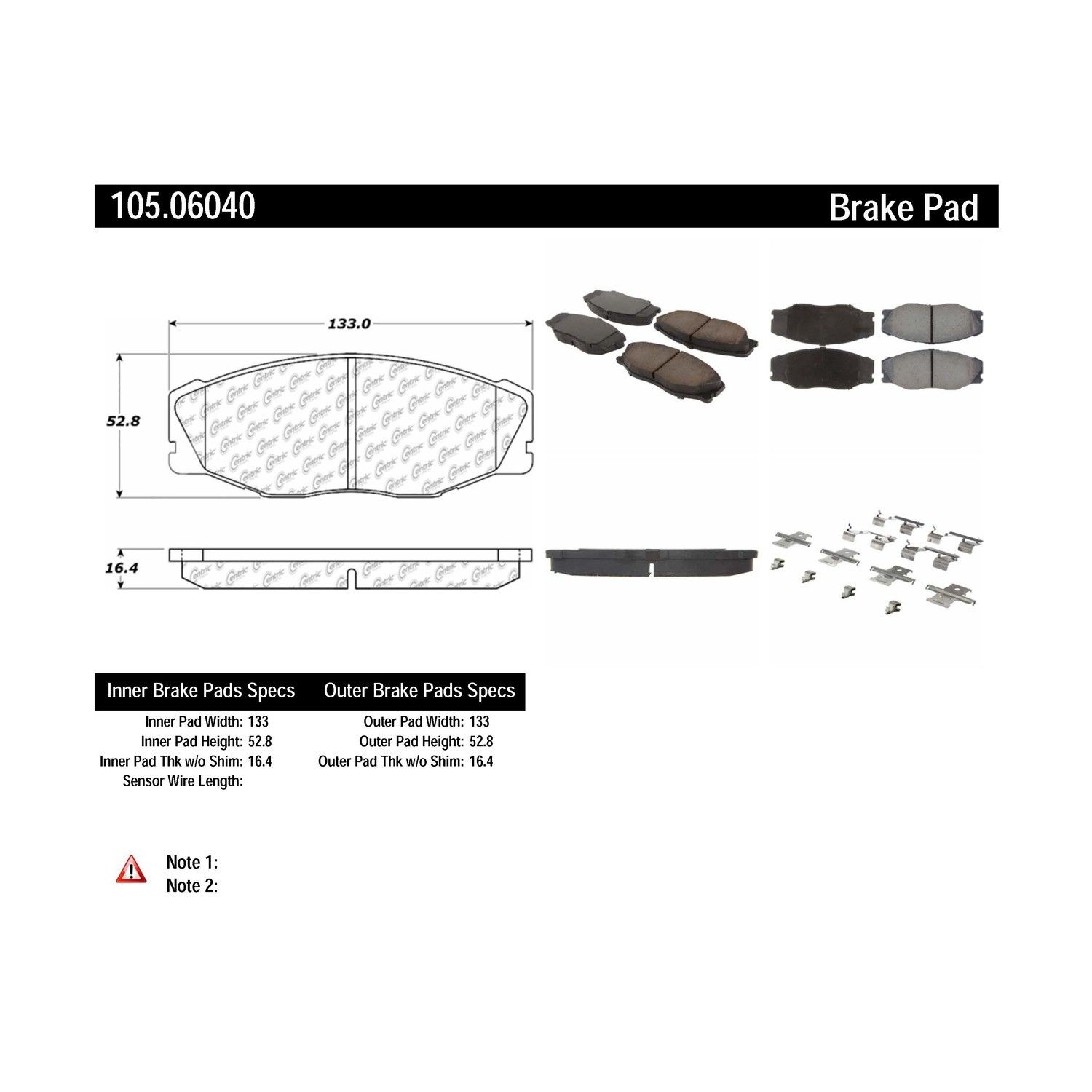 1998, 1997, 1996, 1995, 1994, 1993 Toyota T100 Disc Brake Pad Set
