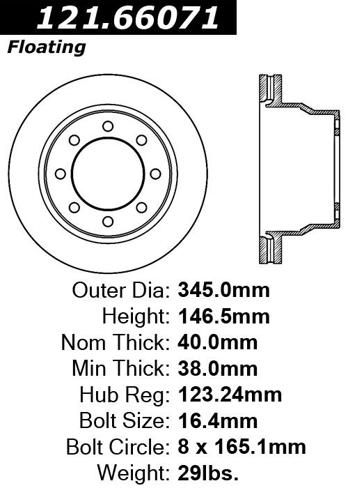 2020, 2019, 2018, 2017, 2016, 2015, 2014, 2013, 2012, 2011, 2010, 2009 Chevrolet Express 3500 3500 Disc Brake Rotor