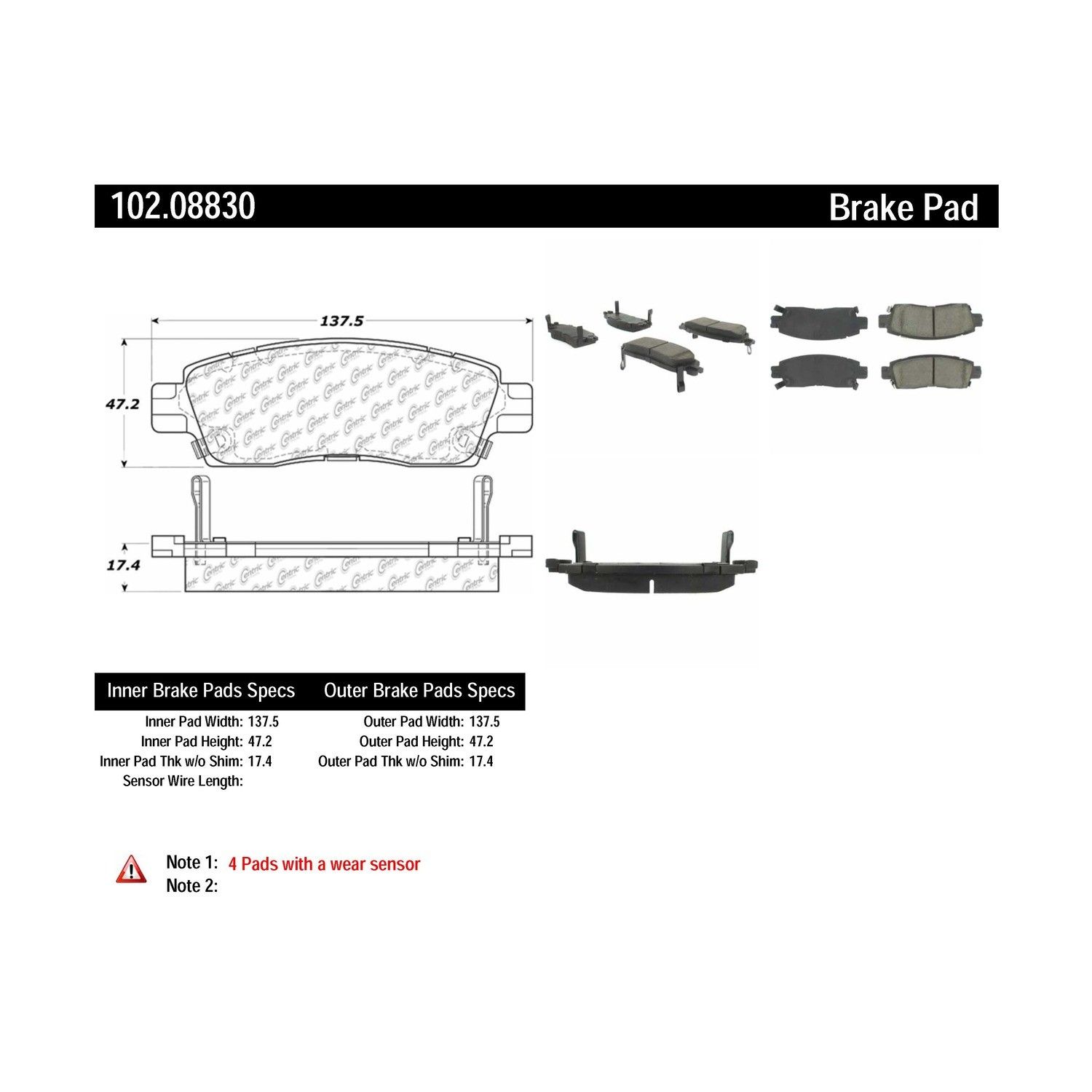 2002-2009 Buick Enclave Disc Brake Pad Set Centric