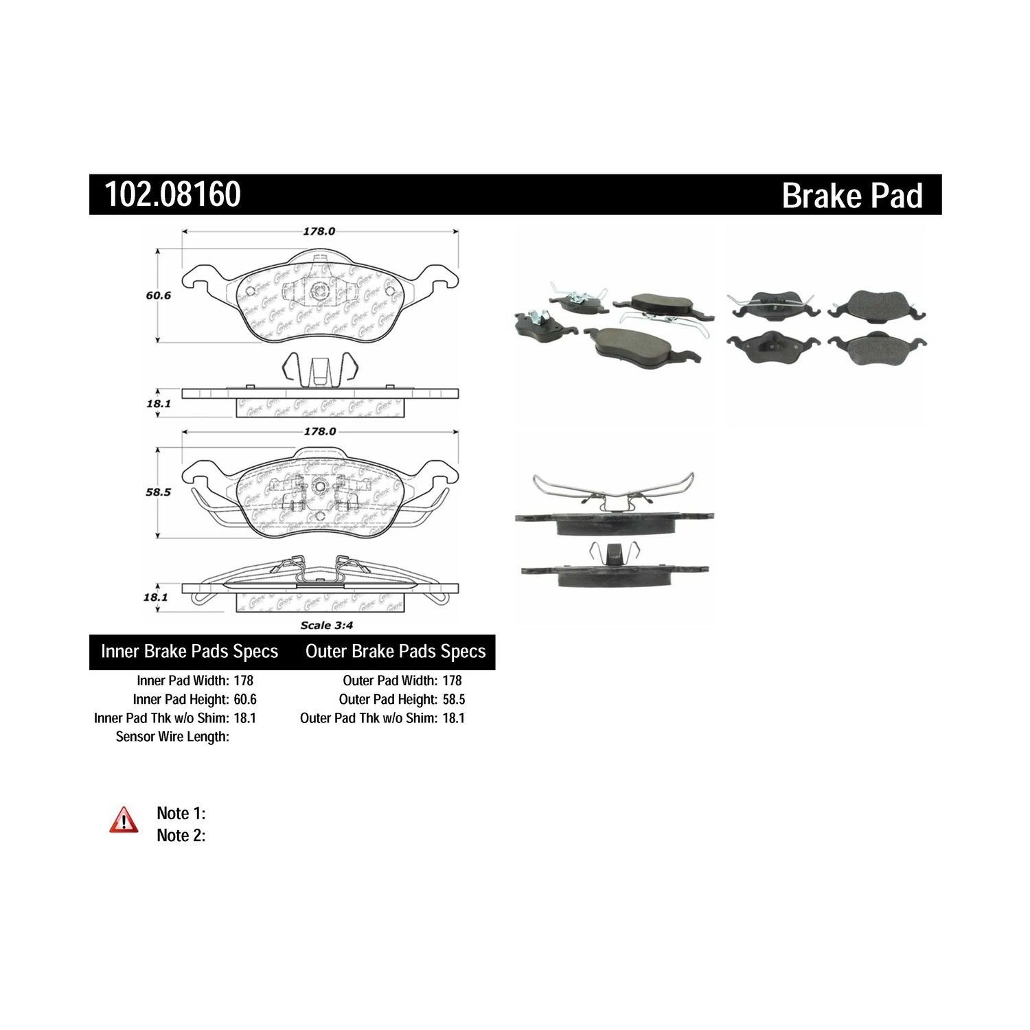 2004, 2003, 2002, 2001, 2000 Ford Focus Disc Brake Pad Set