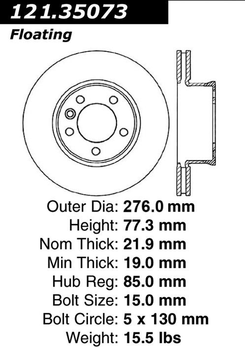 2006, 2005, 2004, 2003, 2002 Freightliner Sprinter 2500 2500 Disc Brake Rotor