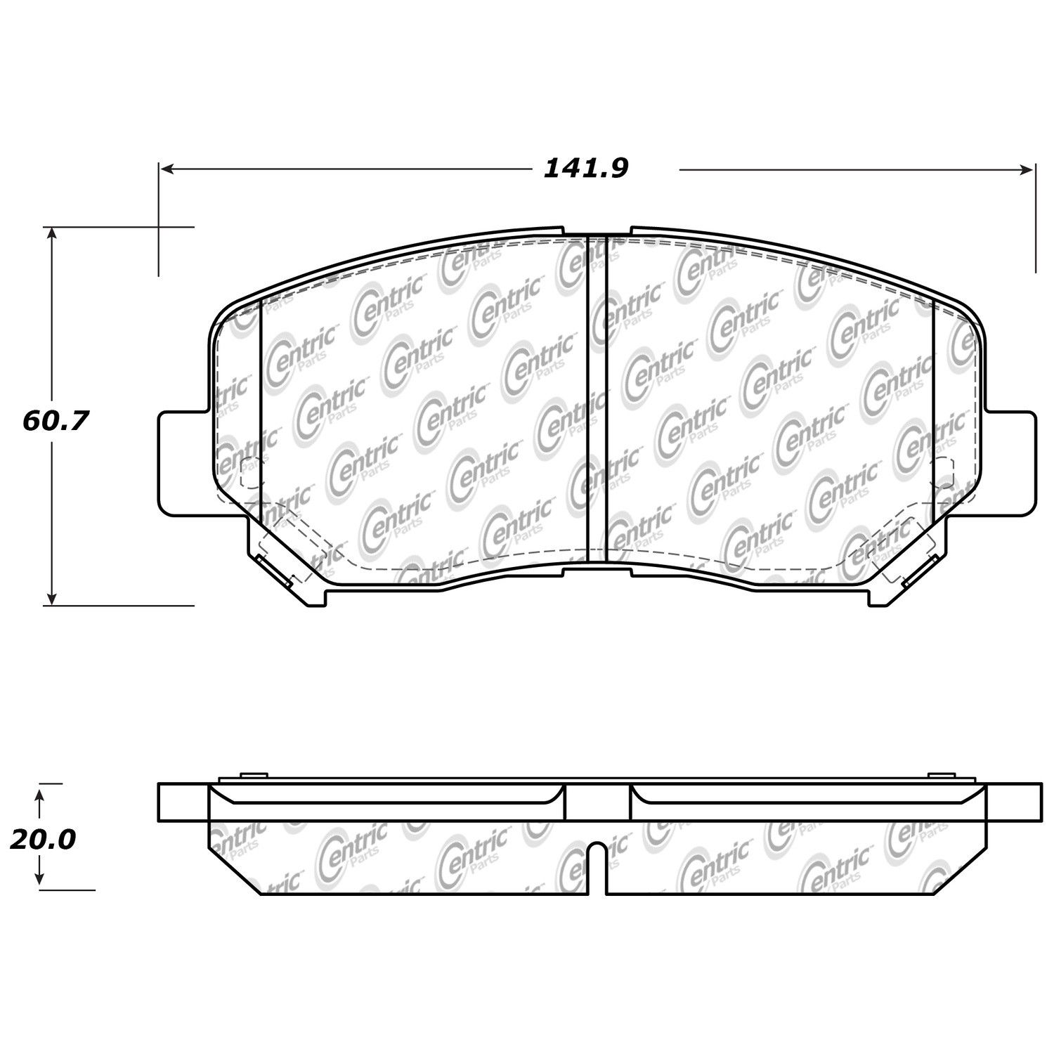 2022, 2021, 2020, 2019, 2018, 2017, 2016, 2015, 2014 Jeep Cherokee Disc Brake Pad Set