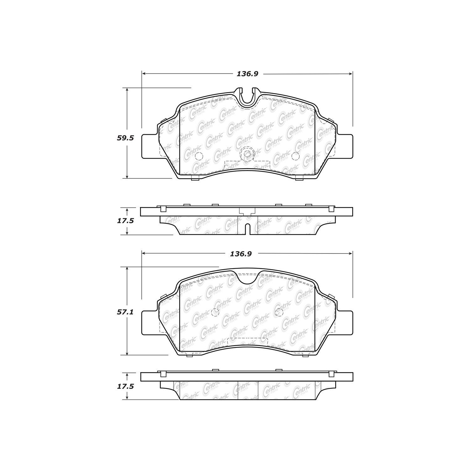 2019, 2018, 2017, 2016, 2015 Ford Transit-250 Disc Brake Pad Set