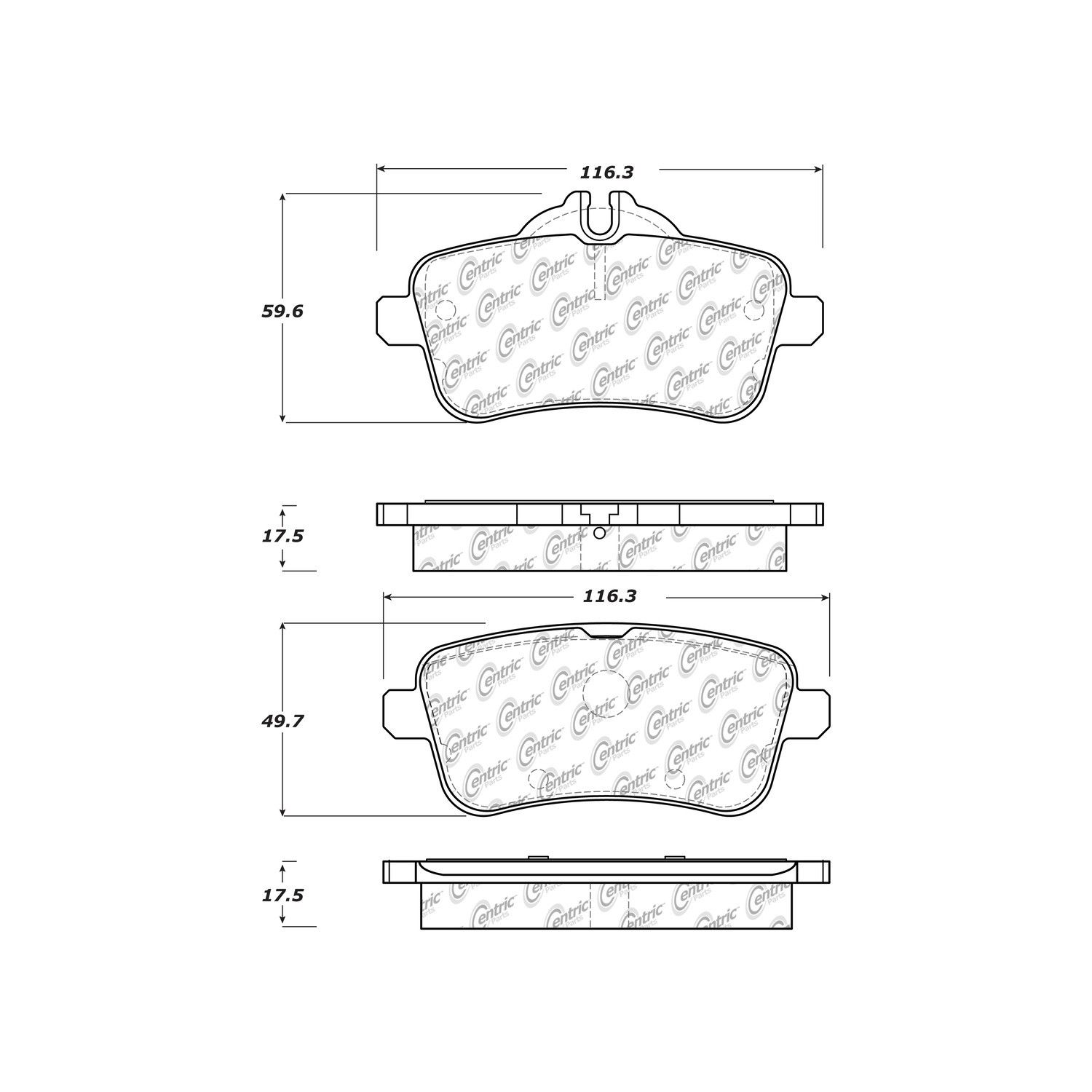 2015, 2014, 2013, 2012 Mercedes-Benz ML350 2012-2015 Mercedes-Benz GLE350 Disc Brake Pad Set