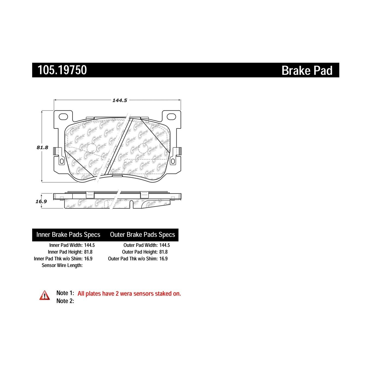 2022, 2021, 2020, 2019, 2018, 2017 Genesis G90 Disc Brake Pad Set