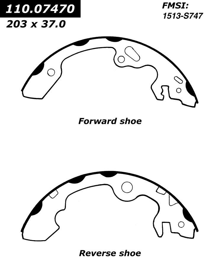 2011, 2010, 2009, 2008, 2007, 2006, 2005, 2004, 2003, 2002, 2001, 2000 Ford Focus Drum Brake Shoe