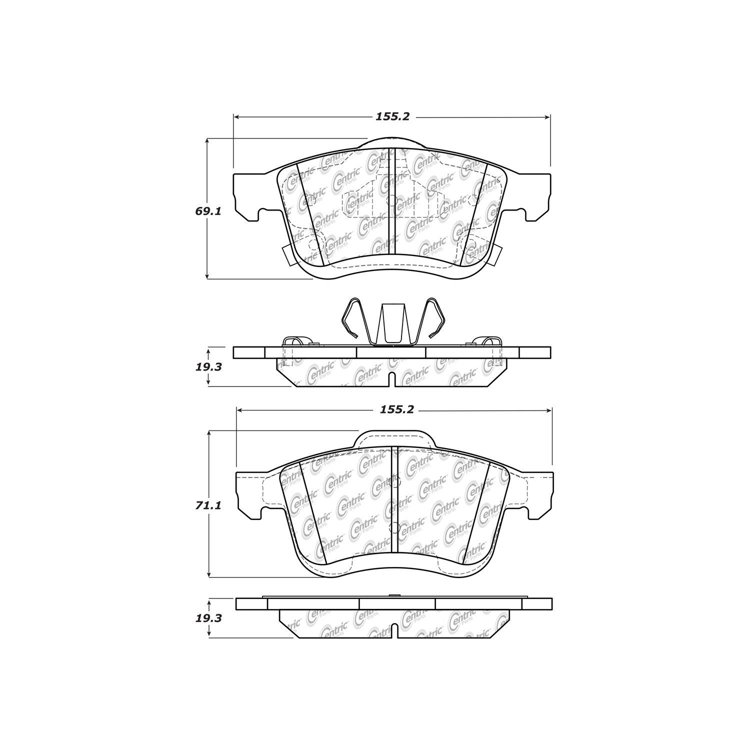 2021, 2020, 2019, 2018, 2017, 2016, 2015 Ram ProMaster City Disc Brake Pad Set