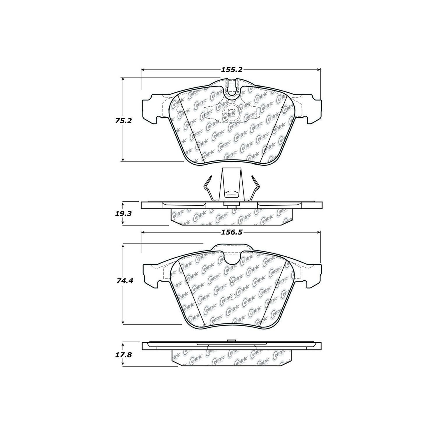 2015, 2014, 2013, 2012, 2011, 2010, 2009, 2008, 2007 Volvo S80 V8 Disc Brake Pad Set