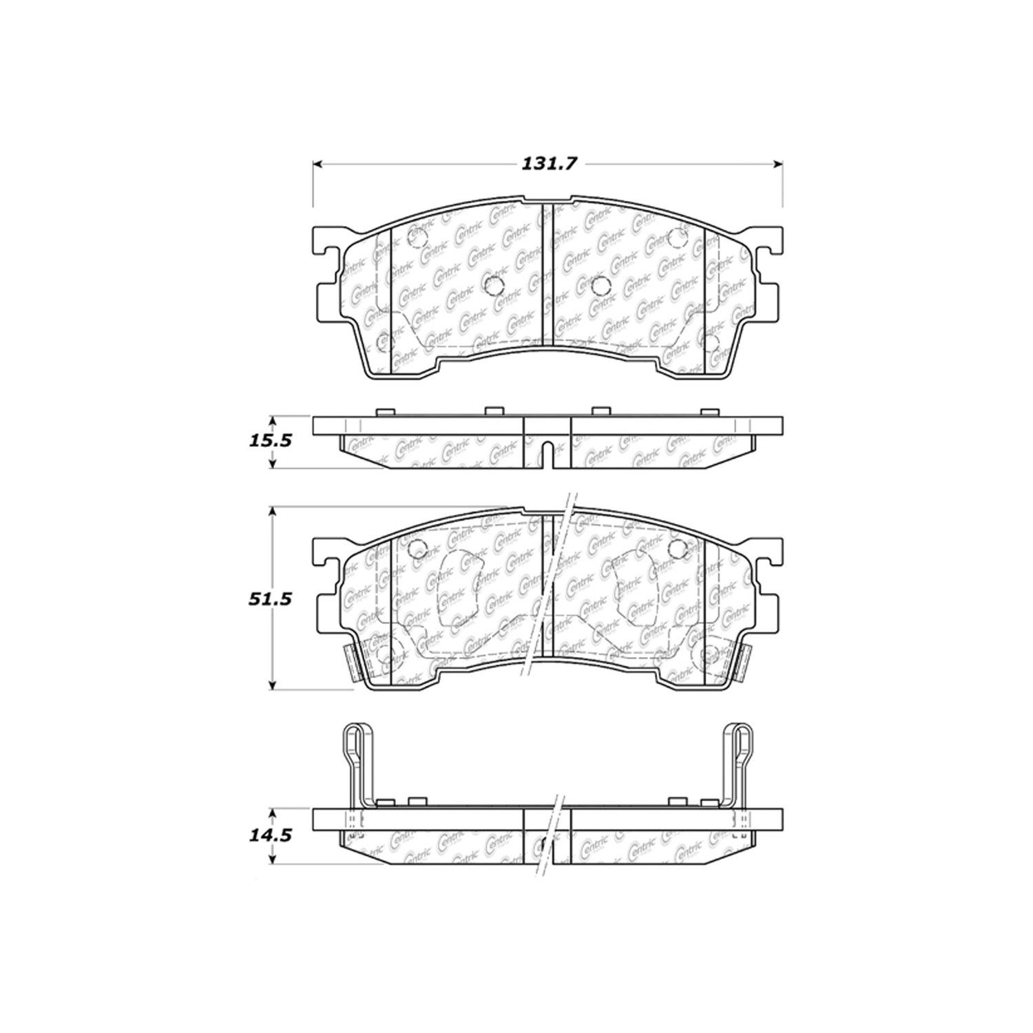 2003, 2002, 2001, 2000, 1999 Mazda Protege Disc Brake Pad Set