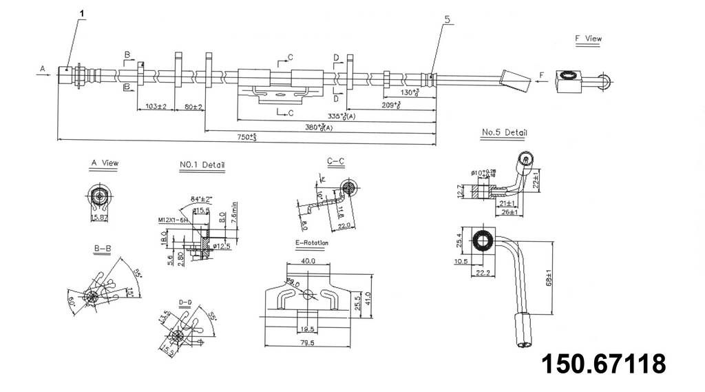 2012, 2011 Ram 3500 2500 Brake Hydraulic Hose