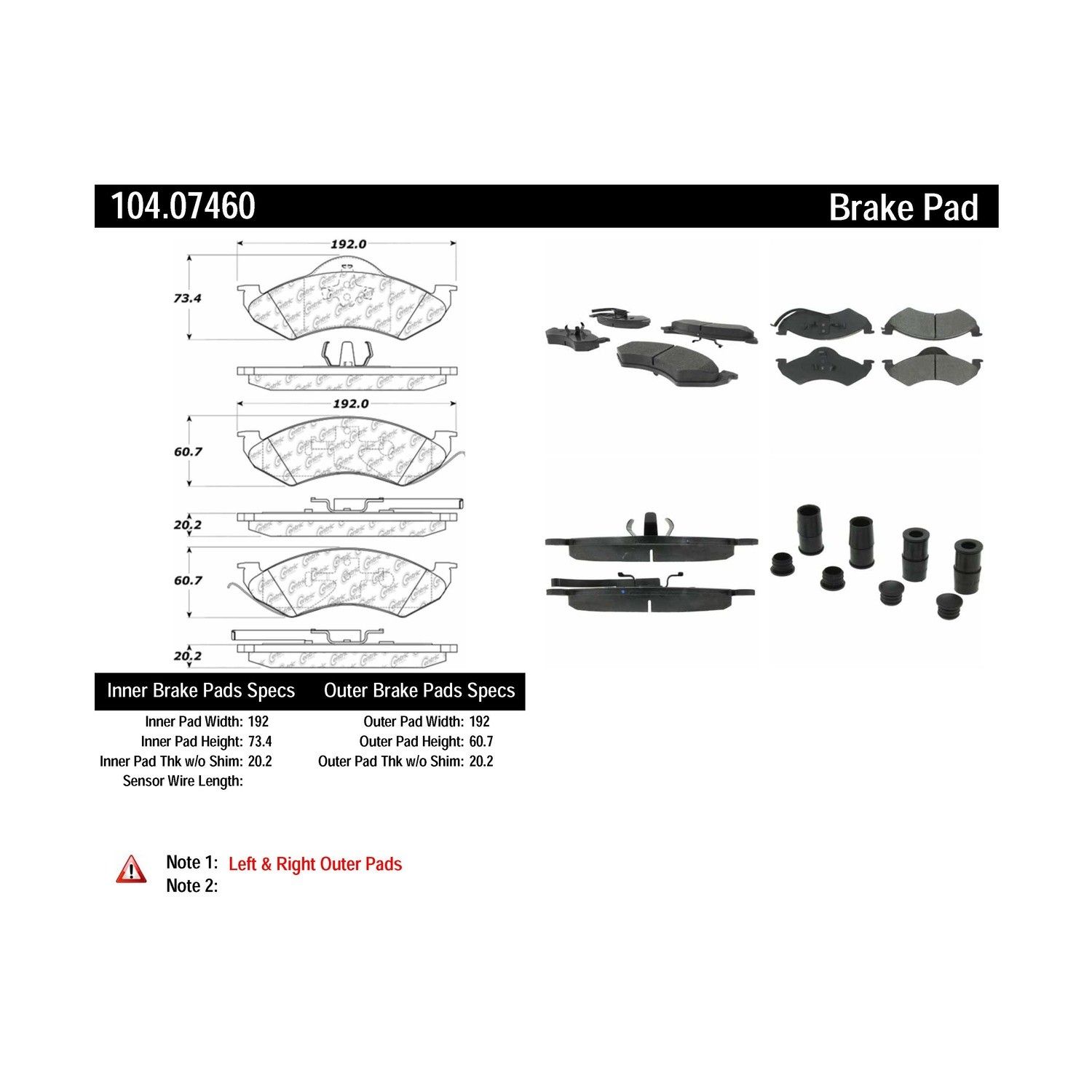 1999, 1998 Dodge Durango Disc Brake Pad Set