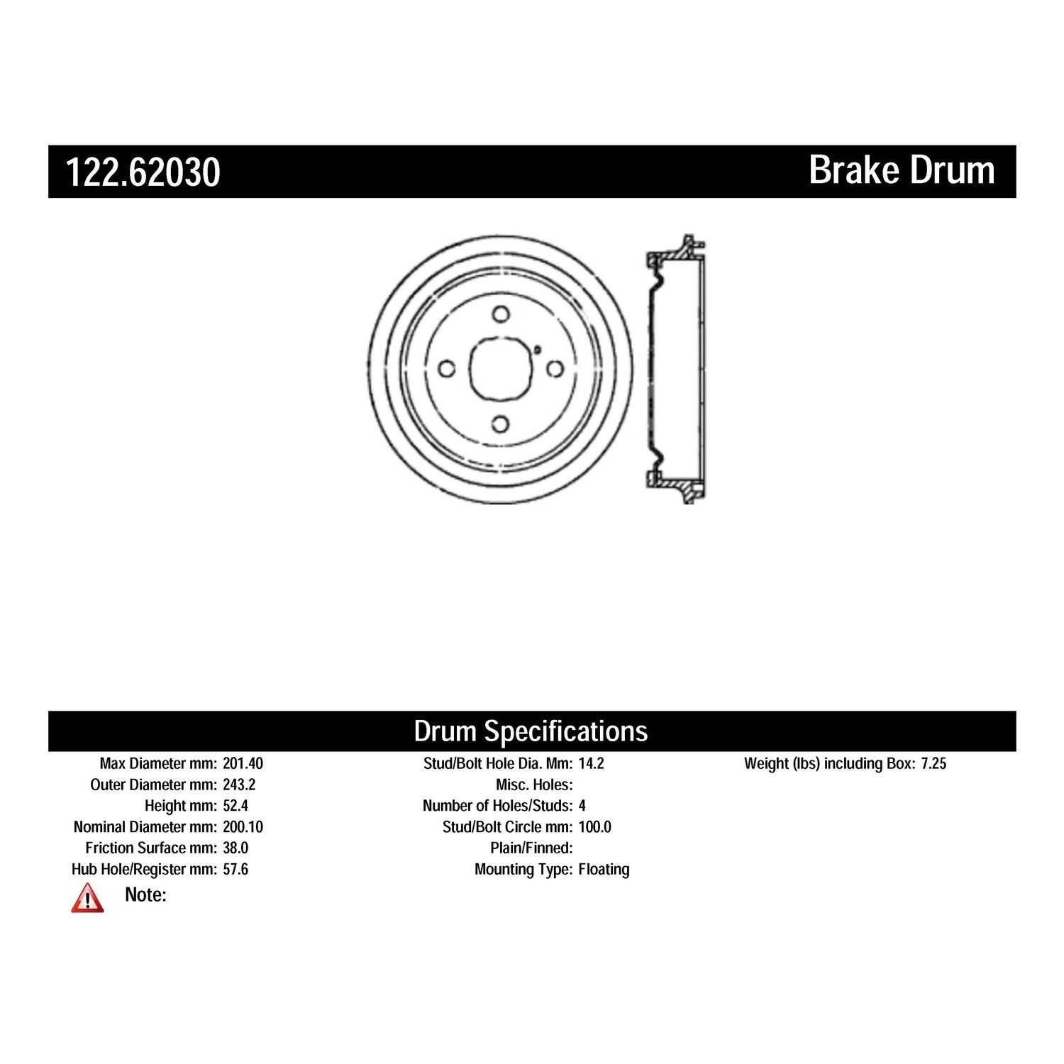 2002, 2001, 2000, 1999, 1998, 1997, 1996, 1995, 1994, 1993, 1992, 1991 Saturn SL Brake Drum