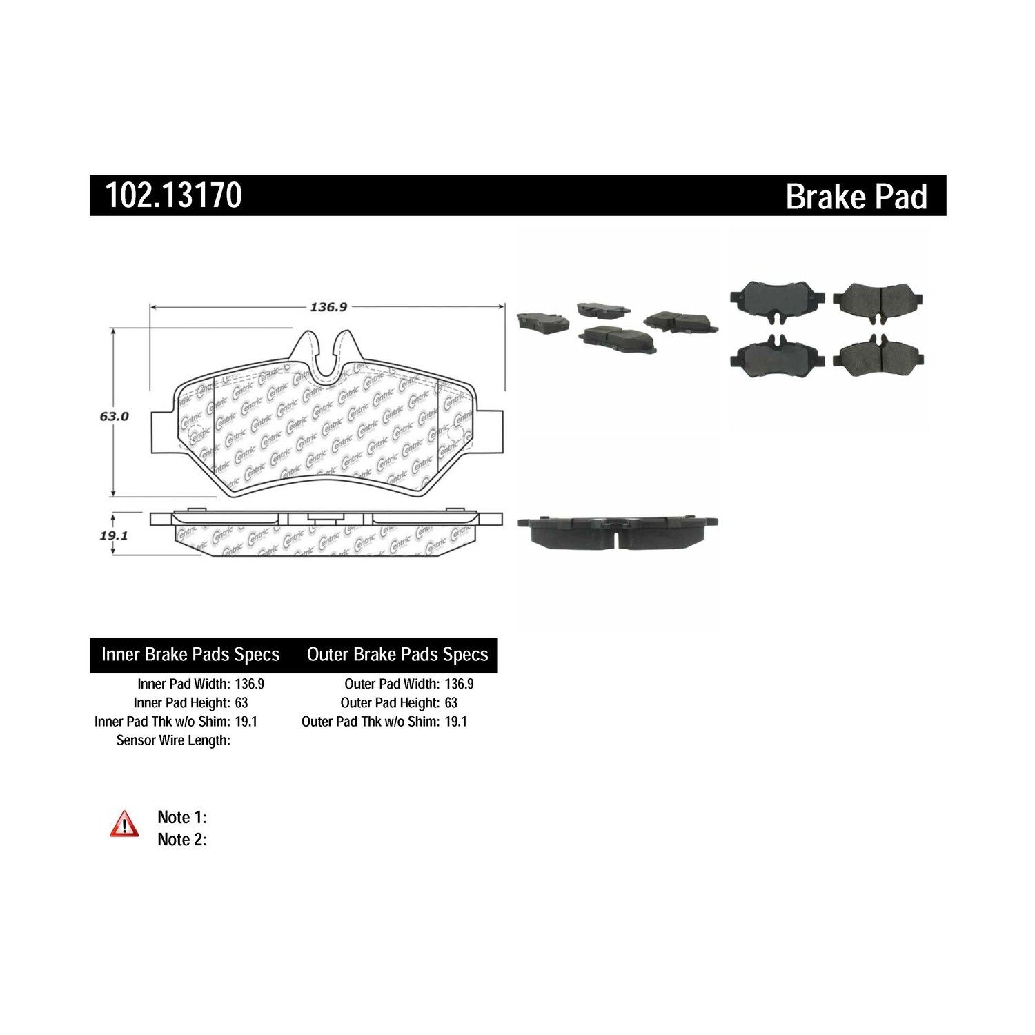 2018, 2017, 2016, 2015, 2014, 2013, 2012, 2011, 2010, 2009, 2008, 2007 Freightliner Sprinter 3500 2500 Disc Brake Pad Set