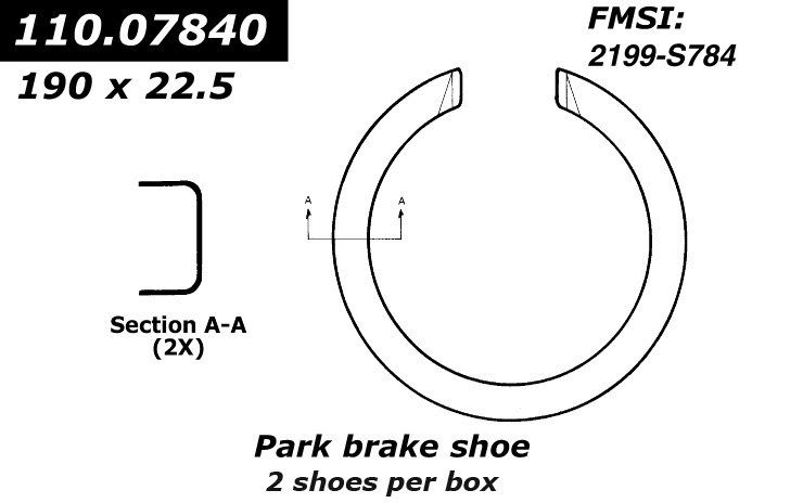 2005, 2004, 2003, 2002, 2001 Pontiac Aztek Parking Brake Shoe