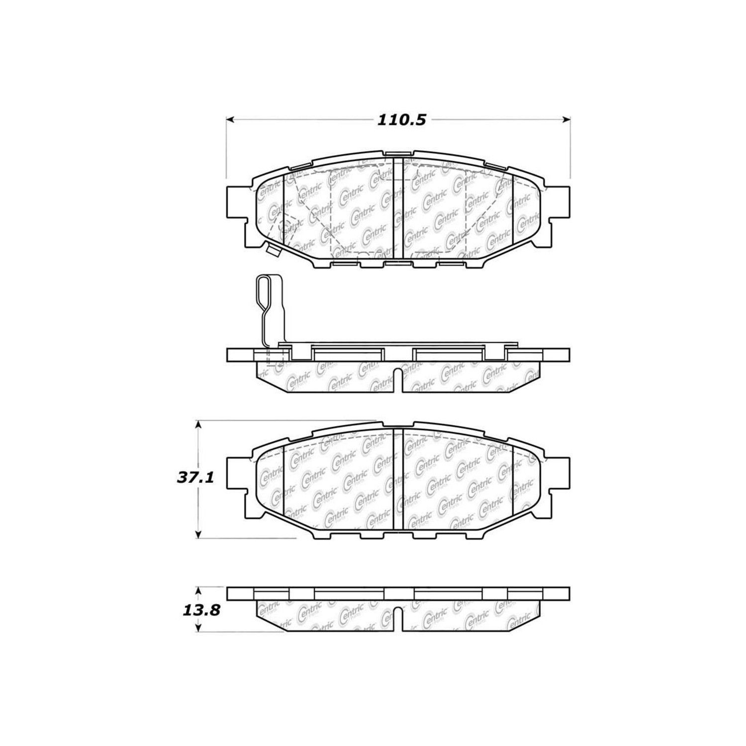 2014, 2013, 2012, 2011, 2010, 2009, 2008, 2007, 2006, 2005 Subaru Outback Disc Brake Pad Set