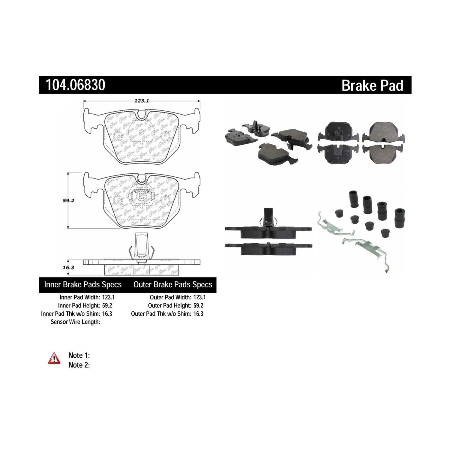 2006-2008 BMW 330Ci Disc Brake Pad Set Centric