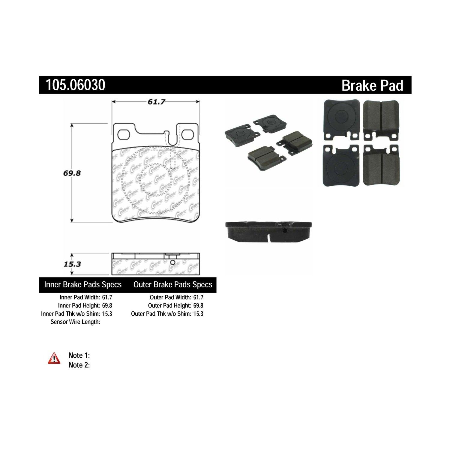 2006, 2005 Chrysler Crossfire Disc Brake Pad Set