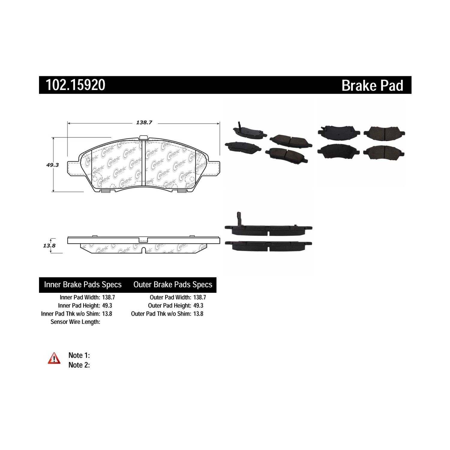 2019, 2018, 2017, 2016, 2015, 2014 Nissan Versa Note Disc Brake Pad Set