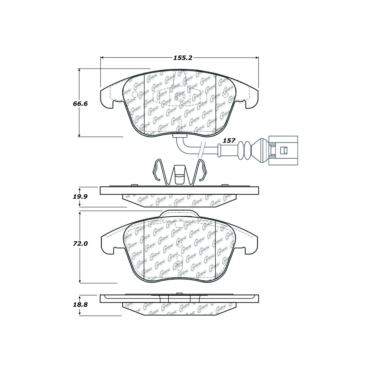 2019, 2018, 2017, 2016, 2015 Audi Q3 Disc Brake Pad Set