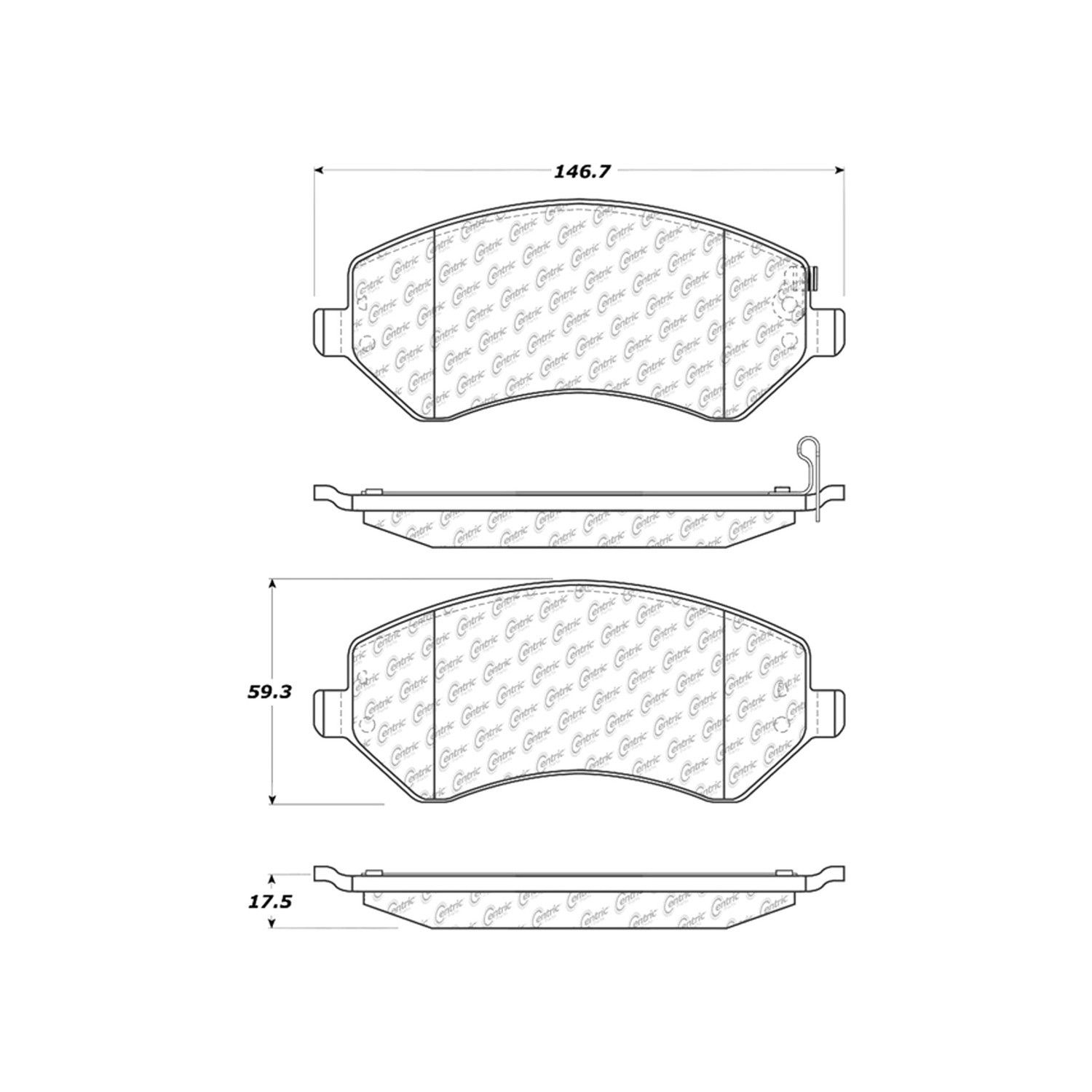 2007, 2006, 2005, 2004, 2003, 2002, 2001 Dodge Caravan & Country Disc Brake Pad Set