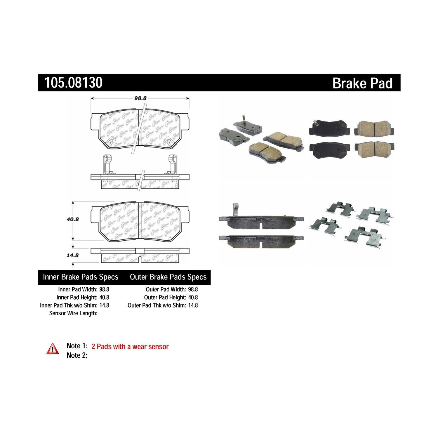 2010, 2009, 2008, 2007, 2006, 2005, 2004, 2003, 2002, 2001 Kia Optima Disc Brake Pad Set