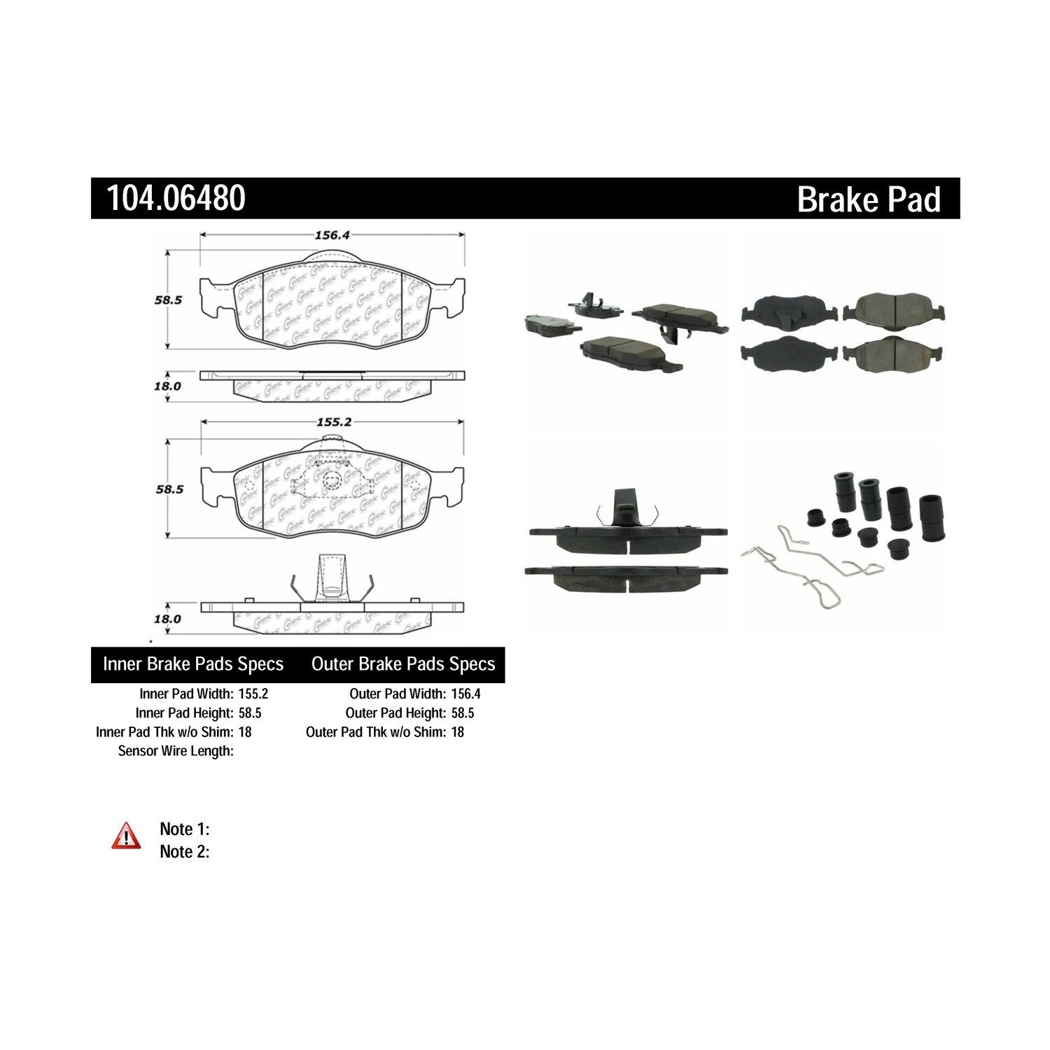 2000, 1999, 1998, 1997, 1996, 1995 Ford Contour Disc Brake Pad Set