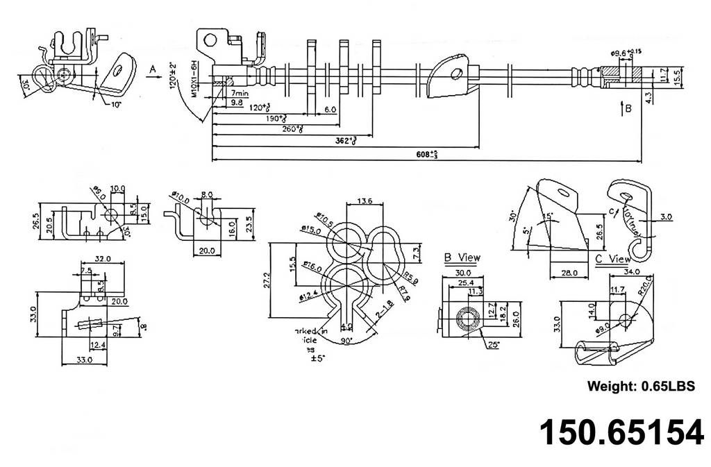 2006, 2005, 2004, 2003, 2002 Ford Expedition Brake Hydraulic Hose