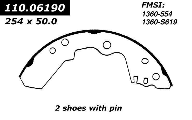 1997, 1996, 1995, 1994, 1993, 1992, 1991 Isuzu Rodeo Drum Brake Shoe