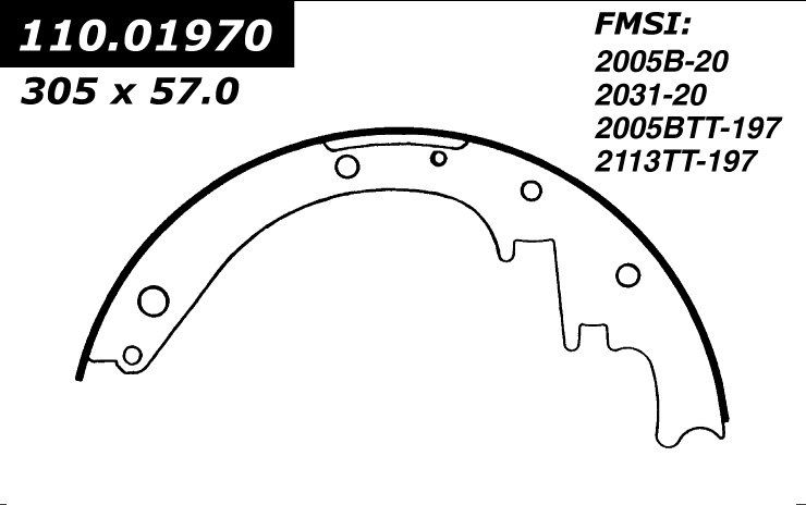 1958, 1957, 1956, 1955, 1954, 1953, 1952, 1951, 1950 Buick Roadmaster Drum Brake Shoe