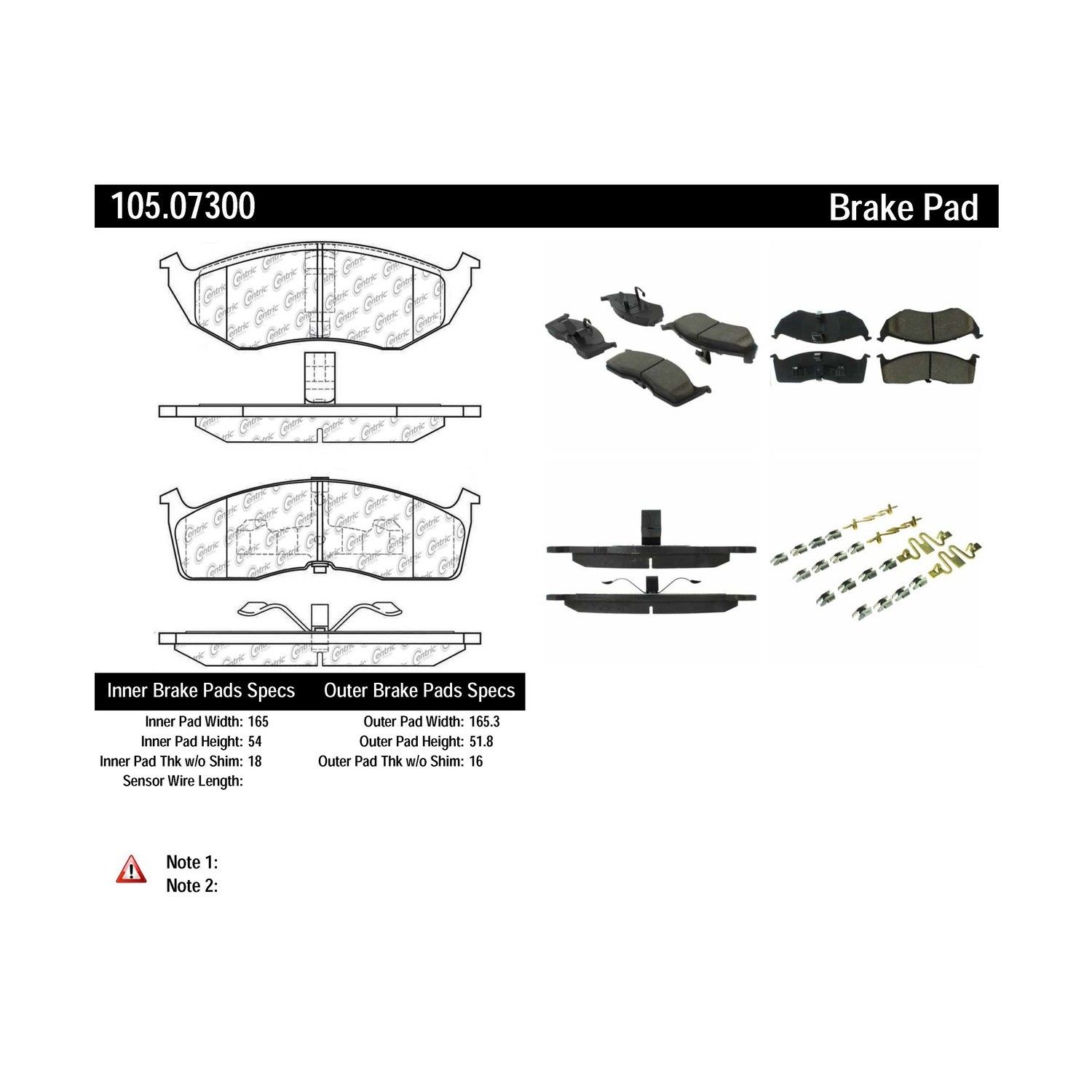 2004, 2003, 2002, 2001, 2000, 1999, 1998 Dodge Intrepid Disc Brake Pad Set