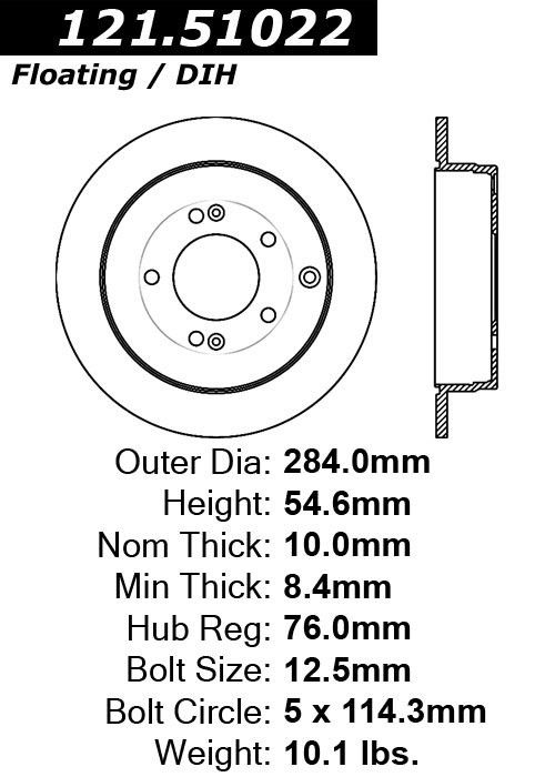 2009, 2008, 2007, 2006 Hyundai Azera Disc Brake Rotor