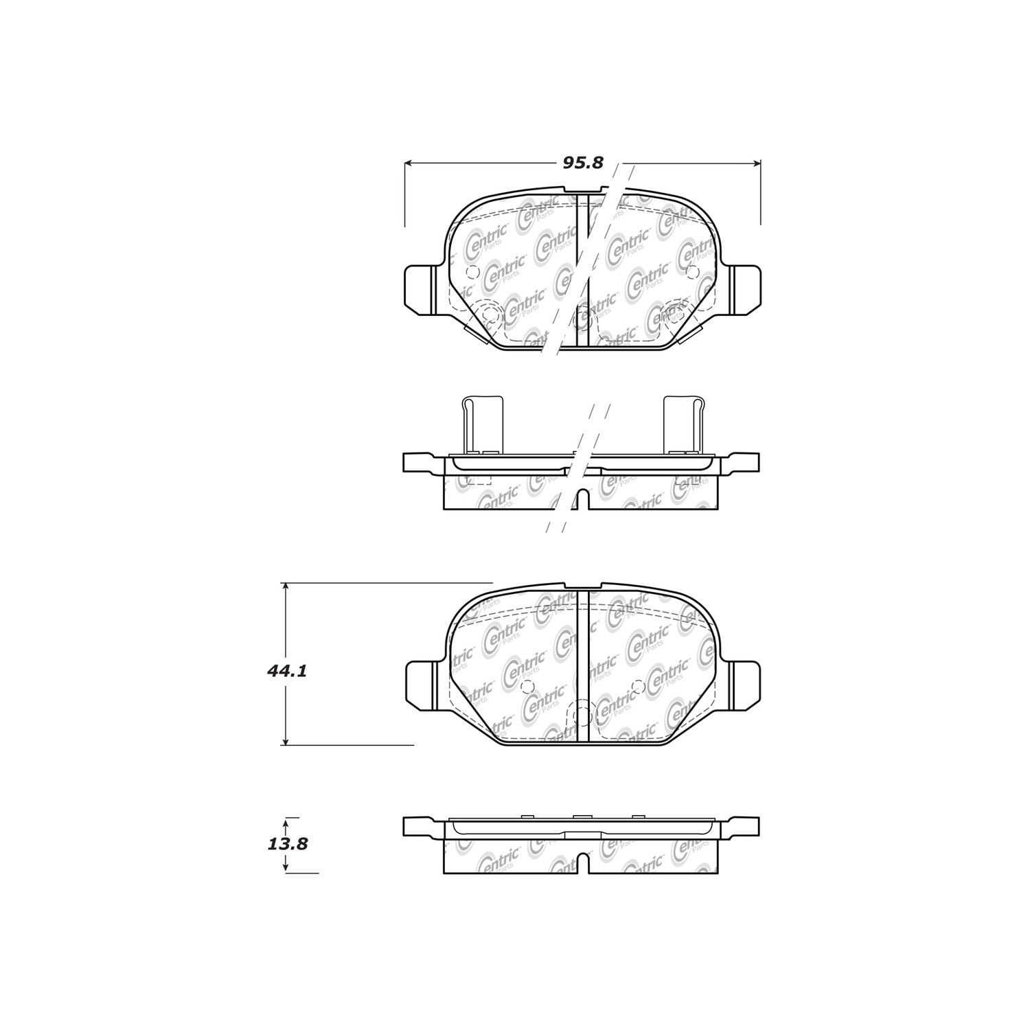 2019, 2018, 2017, 2016, 2015, 2014, 2013, 2012, 2011, 2010, 2009 Fiat 500 Disc Brake Pad Set