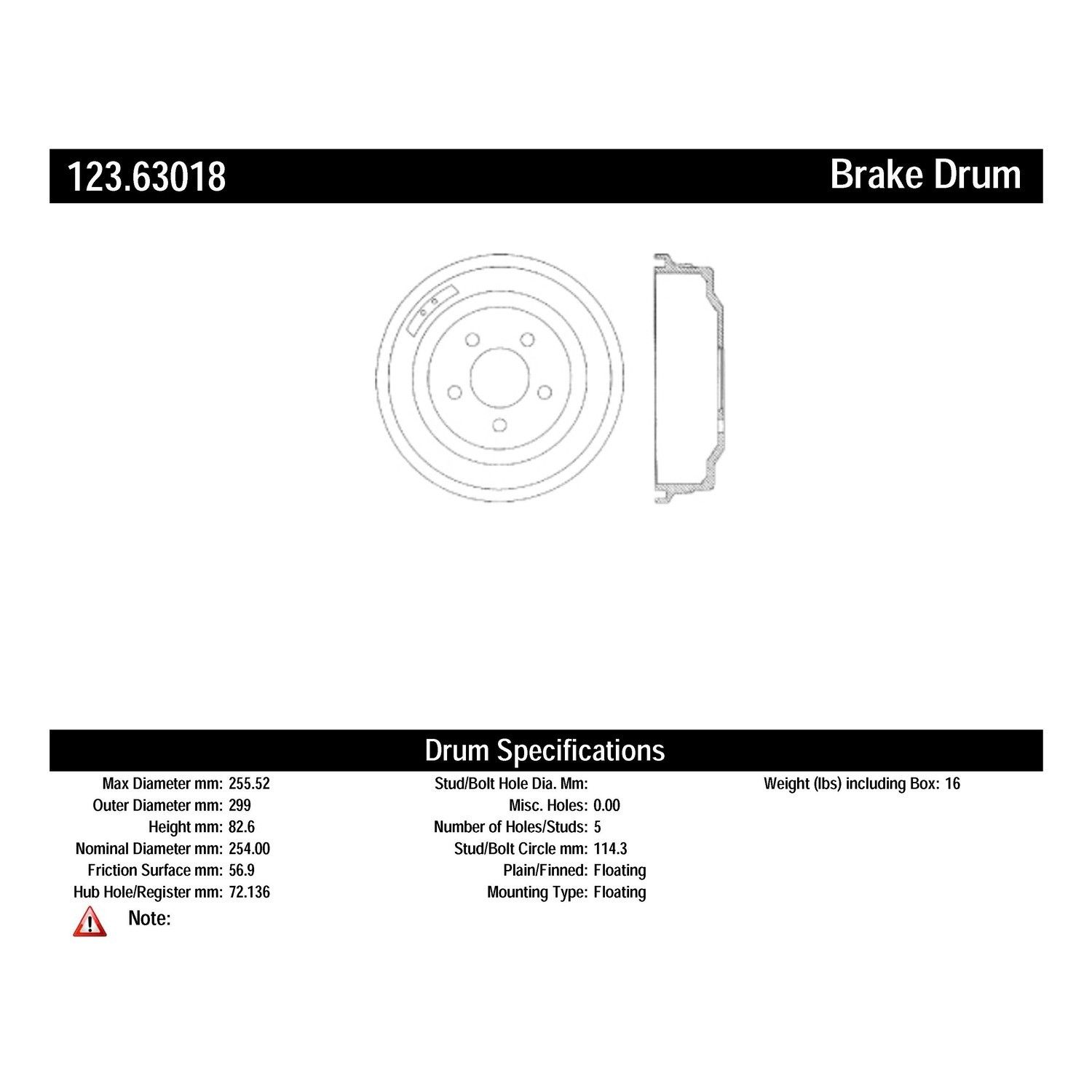 1975, 1974, 1973 Plymouth Duster Brake Drum