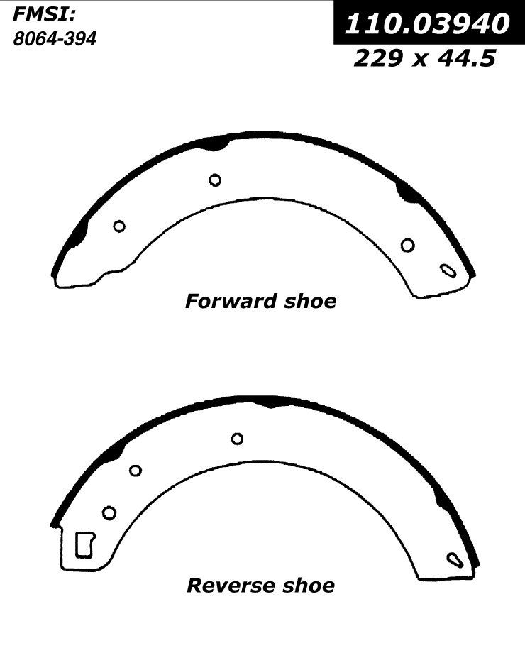 1974, 1973, 1972, 1971, 1970, 1969 Mercury Capri Drum Brake Shoe
