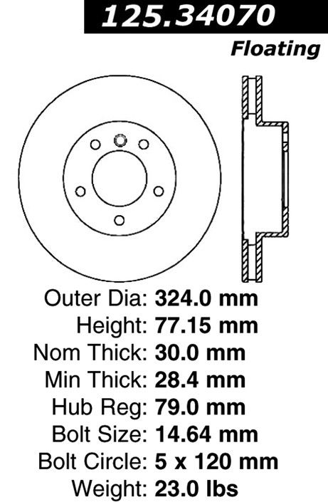 2010, 2009, 2008 BMW 528i Disc Brake Rotor