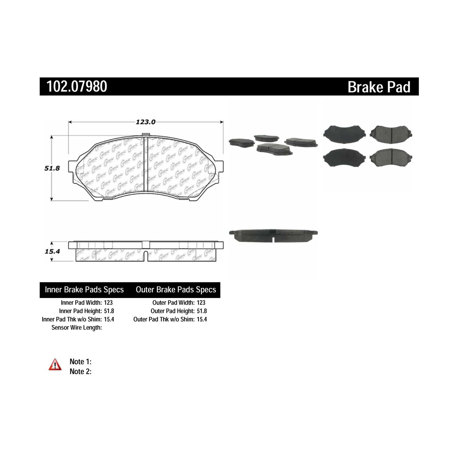 2001, 2000, 1999 Mazda Protege Disc Brake Pad Set