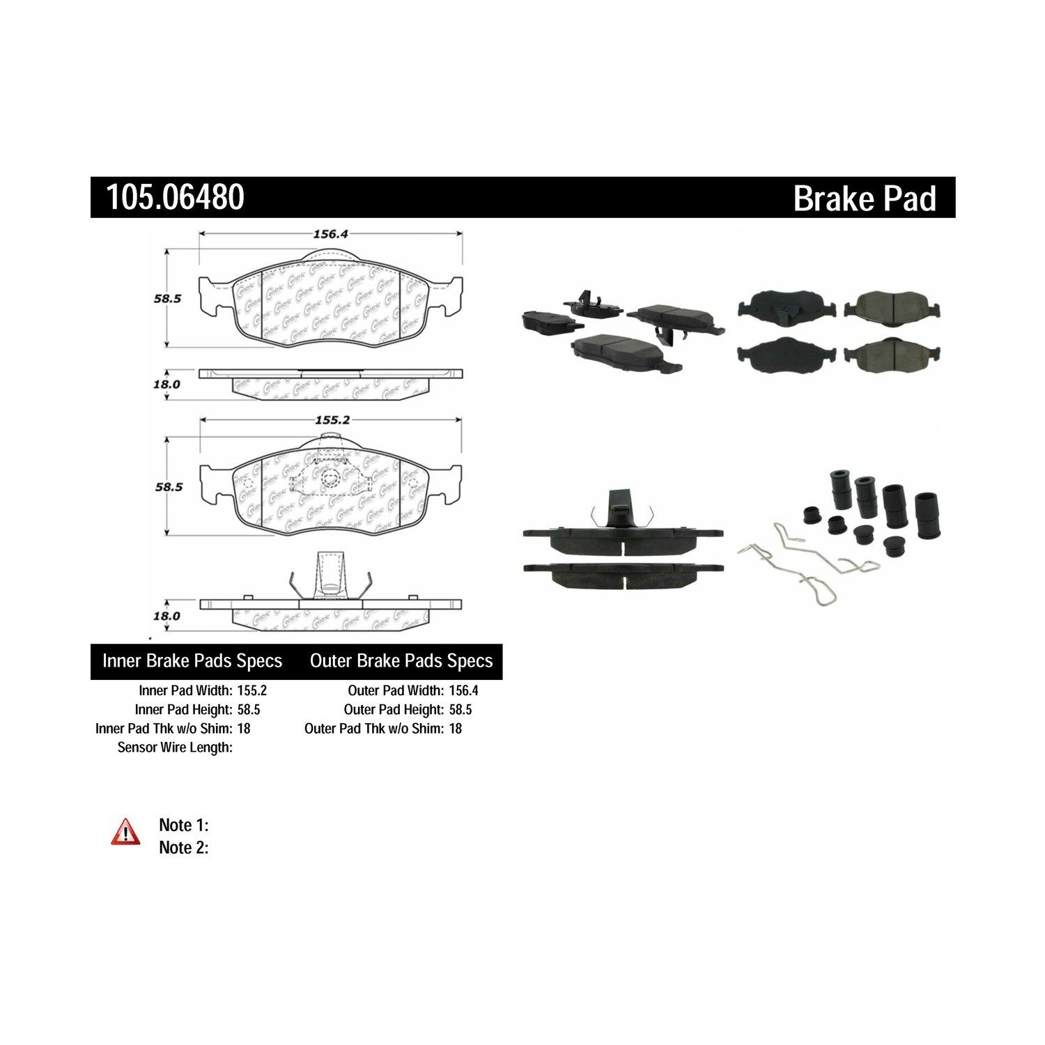 2000, 1999, 1998, 1997, 1996, 1995 Ford Contour Disc Brake Pad Set