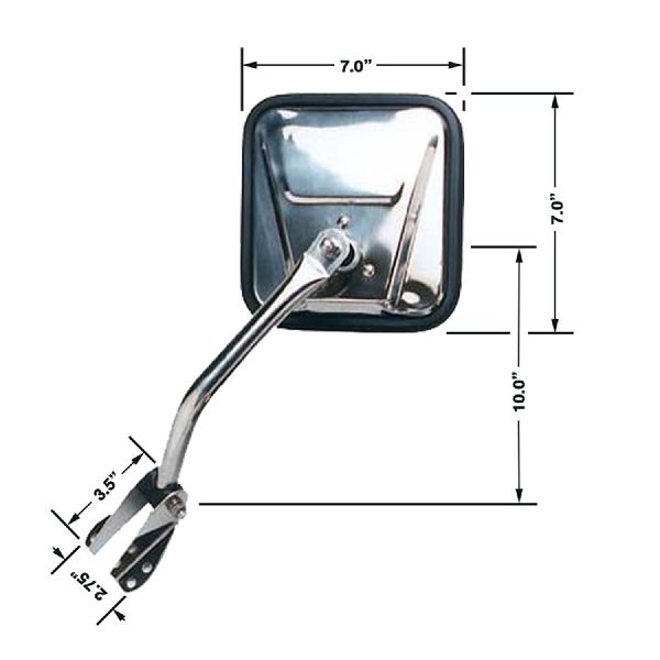 1976-1986 Jeep CJ7 Side/Door Mirror - Left (CIPA)