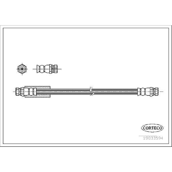 2006-2013 Audi A3 Brake Hydraulic Hose (Corteco)