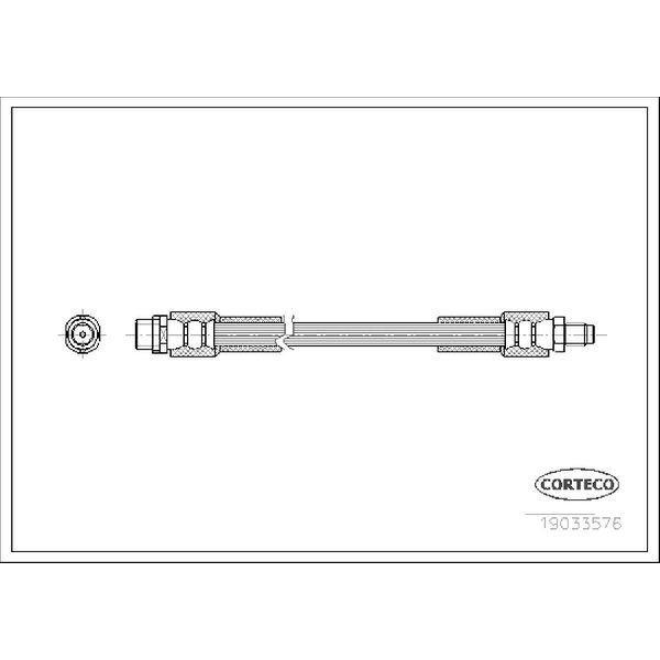 2004-2010 Audi A8 Quattro Brake Hydraulic Hose - Rear (Corteco)