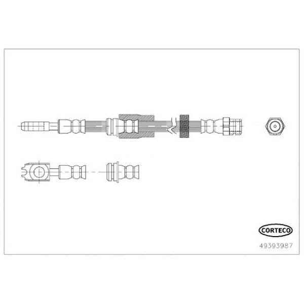 2009-2017 Volkswagen CC Brake Hydraulic Hose (Corteco)