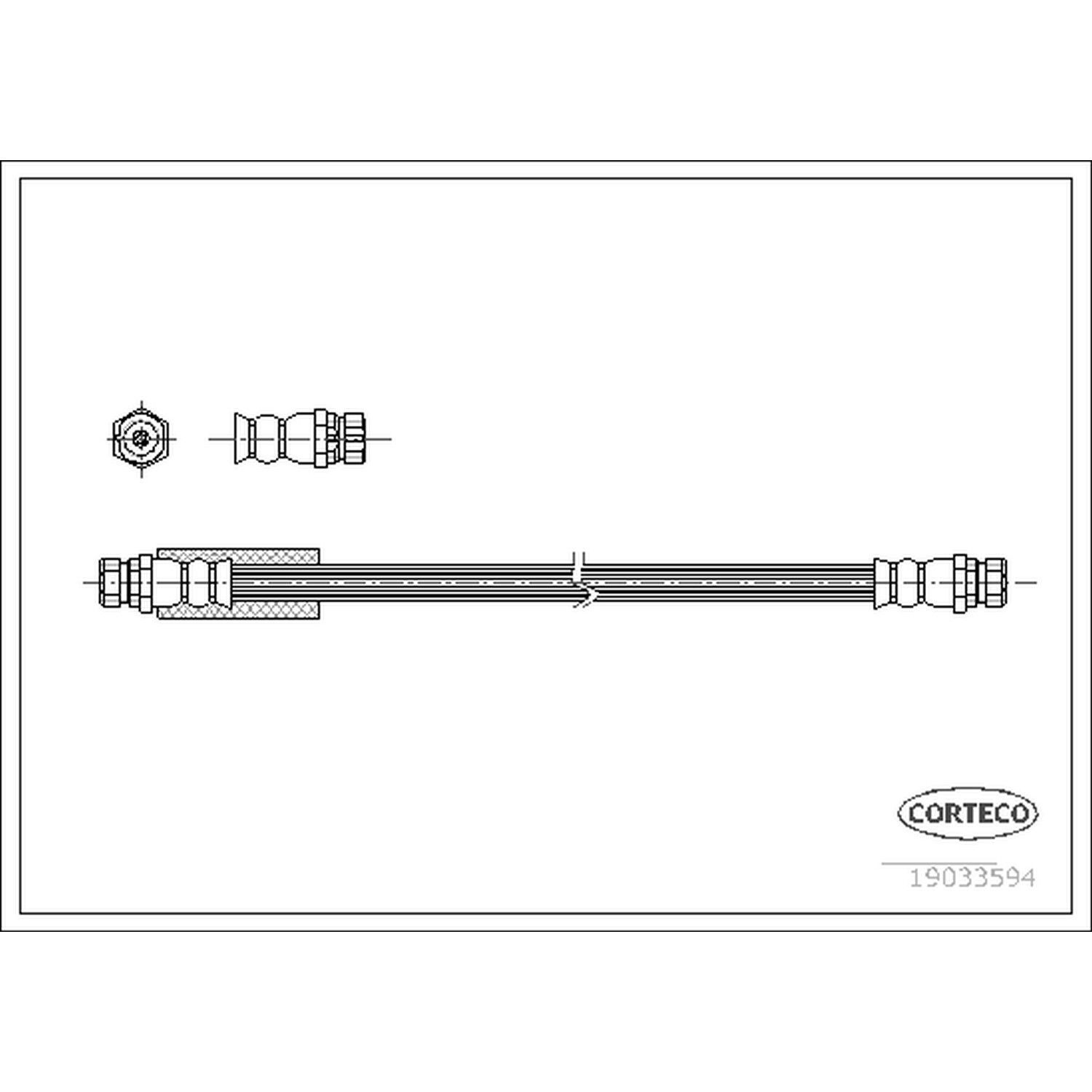 2009, 2008, 2007, 2006 Volkswagen Rabbit Brake Hydraulic Hose