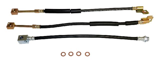 1987-1989 Jeep Wrangler Brake Hydraulic Hose Kit - Front and Rear (Crown Automotive)