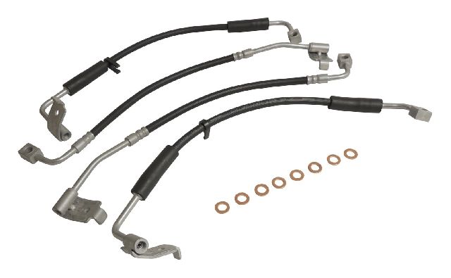 2007-2010 Jeep Wrangler Brake Hydraulic Hose Kit - Front and Rear (Crown Automotive)