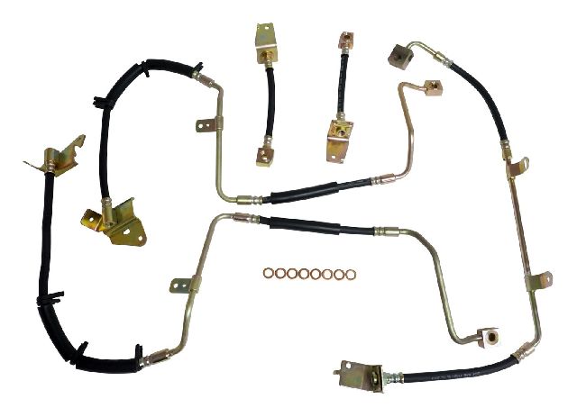 1999-2003 Jeep Grand Cherokee Brake Hydraulic Hose Kit - Front and Rear (Crown Automotive)