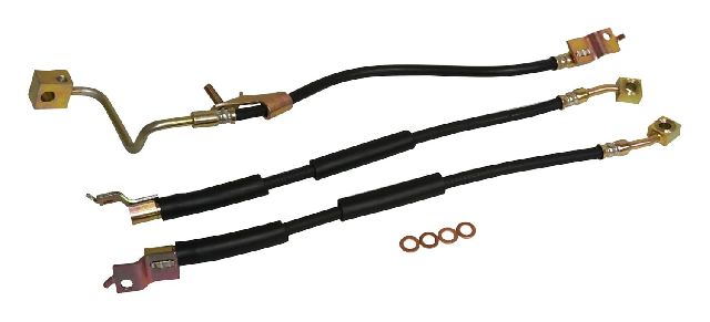 1997-2006 Jeep Wrangler Brake Hydraulic Hose Kit - Front and Rear (Crown Automotive)