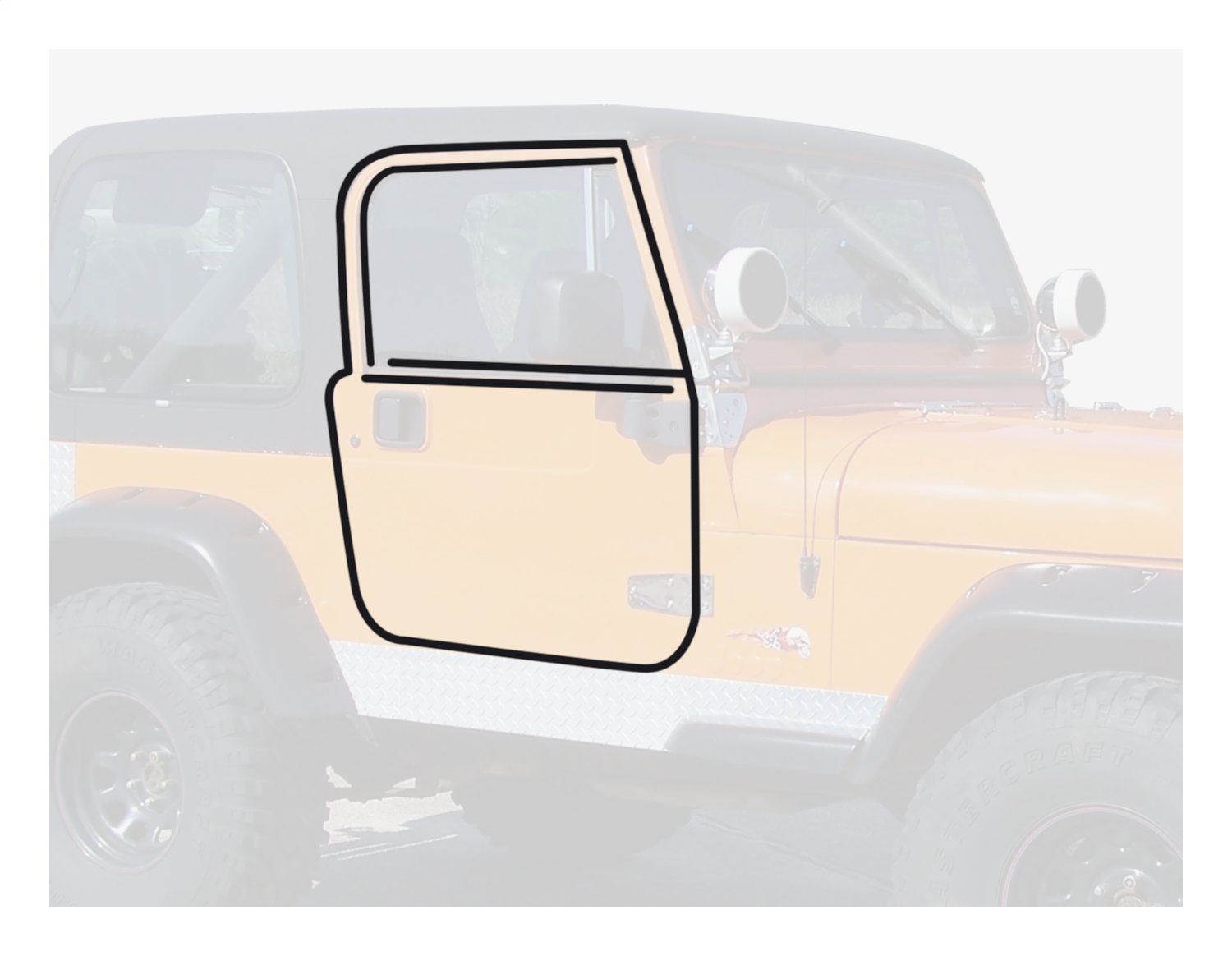 1986, 1985, 1984, 1983, 1982, 1981, 1980, 1979, 1978, 1977, 1976 Jeep CJ7 Door Seal
