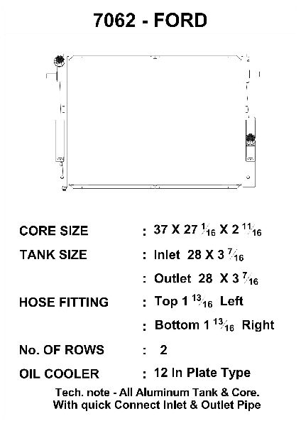 2008-2010 Ford F-550 Super Duty Radiator -  or Center (CSF)