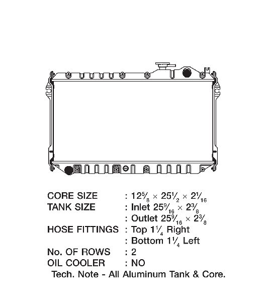 1990-1997 Mazda Miata Radiator -  or Center (CSF)